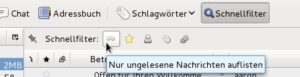 Abbildung 3: Mit einer Schnellfilter-Funktion blenden Sie nur die ungelesene Post ein.