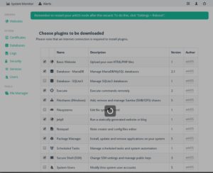 Abbildung 3: Maske zum Installieren der Plugins.