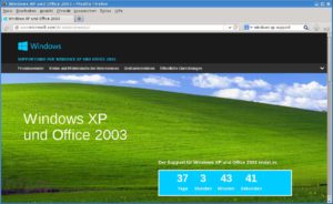 Abbildung 3: Feierabend für Windows XP – Microsoft fordert zum Umstieg auf eine Nachfolgerversion auf.