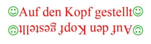 Abbildung 4: Mit einem Textrahmen oder dem Textwerkzeug aus der Symbolleiste "Zeichnen" drehen Sie Ihren Text um 180 Grad.
