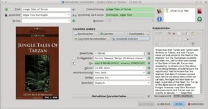Abbildung 4: Mit dem Metadaten-Editor ergänzen Sie die bibliografischen Daten Ihrer E-Books entweder von Hand oder beziehen sie auf Knopfdruck von Onlinediensten.