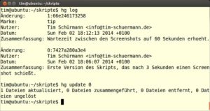 Abbildung 6: Hier liegt jetzt im Arbeitsverzeichnis wieder der Stand von 18:06 Uhr. Die Dateien haben also den Inhalt, den sie beim ersten Commit hatten.