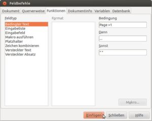 Abbildung 7: Die Feldbefehle zum Anzeigen von Folgeseiten definieren Sie im rechten Bereich unter "Bedingung", "Dann" und "Sonst".