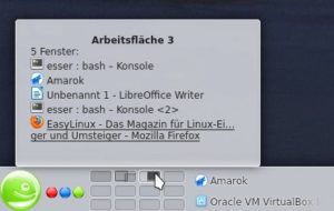 Abbildung 9: Mit dem Arbeitsflächen-Umschalter wechseln Sie auf andere Desktops.