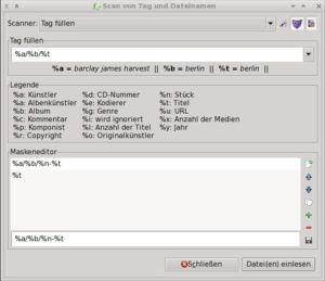 Abbildung 9: Der Scanner nutzt entweder Dateinamen und -pfade als Datenquelle für das Tagging oder benennt umgekehrt die Dateien den Tags entsprechend um.