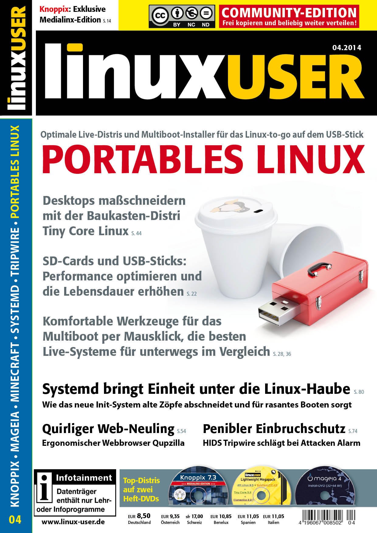 Heftcover LinuxUser Community Edition 04/2014