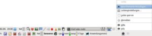 Abbildung 2: Zwei typische XFCE-Panels: Mit einem Klick der rechten Maustaste über dem Panel rufen Sie das Konfigurationsmenü auf.