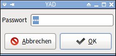 Abbildung 4: Bei der Eingabe von Passwörtern möchte sich niemand auf die Eingabe schauen lassen. YAD bietet einen entsprechenden Dialog an.