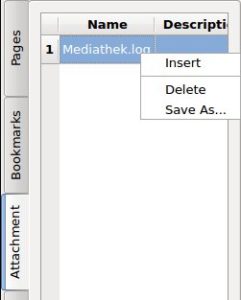 Abbildung 5: Neuere PDF-Versionen erlauben das Anhängen zusätzlicher Dateien an ein Dokument. Der Master PDF Editor beherrscht dies ebenso wie das Austauschen oder Extrahieren der Attachments.