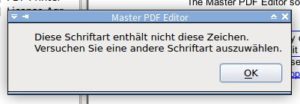 Abbildung 6: Der Editor hat nur Zugriff auf die in das Dokument eingebetteten (Sub-)Fonts.