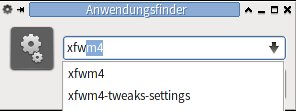 Abbildung 6: Der Anwendungsfinder enthält auch ein Menü, das sich nach einem Klick auf den Pfeil nach unten (am rechten Rand) öffnet.