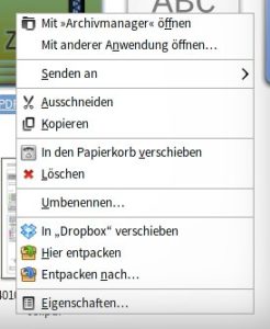 Abbildung 8: Thunars Kontextmenü lässt sich durch die Installation von Thunar-Plugins um Aktionen für viele Dateitypen erweitern.