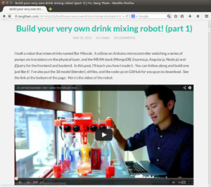 Auf seiner Homepage stellt der Erfinder seinen Roboter vor.