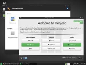 Abbildung 1: Bei Manjaro haben Sie die Wahl zwischen XFCE, Openbox und KDE.