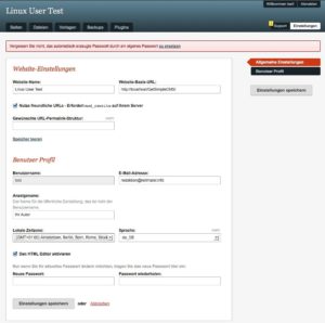 Abbildung 1: In den Einstellungen von GetSimpleCMS legen Sie die wichtigsten Parameter fest, darunter die verwendete Lokalisierung und das Admin-Passwort.