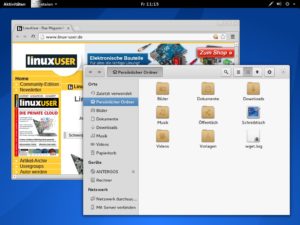 Abbildung 2: Antergos setzt komplett auf die Gnome-Shell als Desktop-Umgebung.