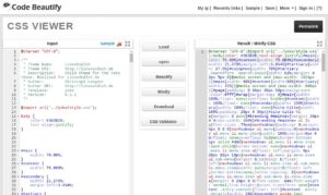 Abbildung 4: Ordnung ist das halbe Leben – auch beim Programmieren und Entwickeln von Webseiten. Code Beautify räumt CSS-Code auf und komprimiert ihn auf Wunsch auf das Nötigste.