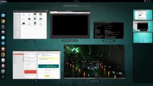 Abbildung 5: In der Gnome-Shell müssen Sie im Vollbildmodus das Videofenster von Hand in den Vordergrund holen.