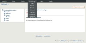 Abbildung 6: Das einfach aufgebaute Backend von CMSimple sorgt für Übersicht und bringt sogar einen kleinen Dateimanager mit.