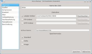 Abbildung 2: Mit wenigen Klicks legen Sie fest, wohin Areca die Daten speichern soll.