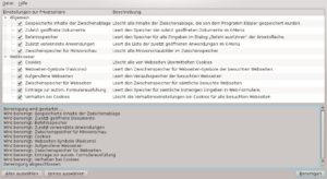 Abbildung 2: Sweeper entleert primär Verlaufsspeicher unter KDE.