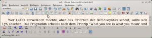 Abbildung 2: Beim ersten Start gibt es oben zwei Symbolleisten; bei Bedarf können Sie aber zahlreiche weitere Leisten ergänzen, etwa für mathematische Formeln oder für die Gestaltung von Tabellen. Die Zusatzleisten landen am unteren Rand.