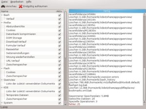 Abbildung 3: Bleachbit löscht im User-Modus nicht alle überflüssigen Dateien.