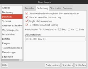 Abbildung 4: Wie die Verzeichniseinträge sortiert und angezeigt werden, lässt sich im Detail einstellen.