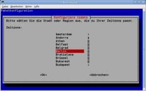 Abbildung 4: Das Kommando "dpkg-reconfigure tzdata" funktioniert auf Debian-basierten Systemen sowohl auf der Konsole als auch im Terminal.