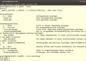 Abbildung 5: Viele Gnome-Programme verraten Ihnen zusätzliche Optionen für den Start, wenn Sie in einer Shell den Parameter "--help" an den Befehl anhängen.