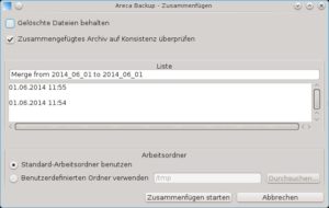 Abbildung 5: Mit dem Zusammenführen mehrerer Archive sparen Sie Festplattenplatz.