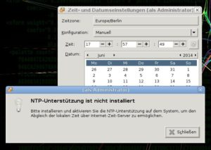 Abbildung 5: In der Voreinstellung fehlt die NTP-Unterstützung auf dem Live-System Knoppix.
