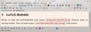 Abbildung 5: Wer in LyX normale LaTeX-Befehle nutzen möchte, drückt <code srcset=