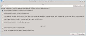 Abbildung 6: Die Wiederherstellung von Daten stoßen Sie mit nur wenigen Optionen an.