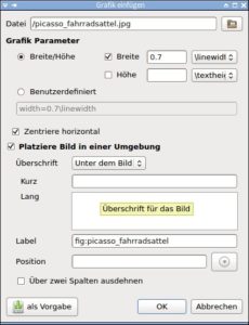 Abbildung 6: Über den Bilder-Assistenten bringen Sie in einem Schritt Beschriftungen und Label an. Achten Sie dabei darauf, keine Sonderzeichen zu verwenden.