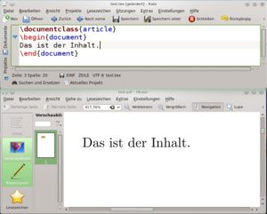 Abbildung 6: Erst in der PDF-Datei sehen Sie, wie das Dokument aussieht. Bei Änderungswünschen setzen Sie dann die Bearbeitung der TeX-Datei fort.