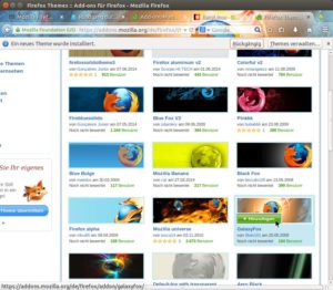 Abbildung 7: Wenn Sie den Mauszeiger über eines der Bilder bewegen, sehen Sie als Vorschau, wie der Browser im neuen Fellkleid wirken würde.