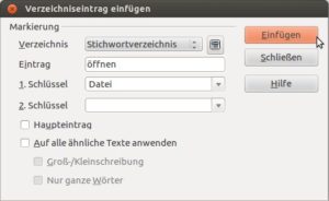 Abbildung 7: In diesem Dialog sammeln Sie Begriffe im Dokument für das Stichwortverzeichnis.