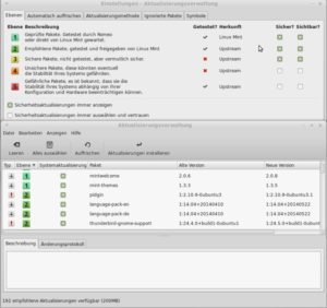 Abbildung 7: Selten, aber nicht selten genug zerstören Ubuntu-Updates das laufende System. Mint Linux spielt daher in der Standardeinstellung nicht alle Aktualisierungen ein.