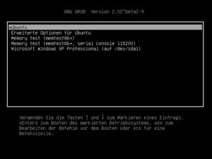 Abbildung 8: Nach der erfolgreichen Installation von Kubuntu 14.04 neben Windows sollte der Bootloader Einträge für beide Systeme anzeigen.