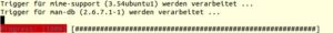 Abbildung 8: So richtig gut lesbar ist das nicht, aber wenn Sie möchten, notiert APT den Fortschritt in Violett auf rotem Hintergrund.
