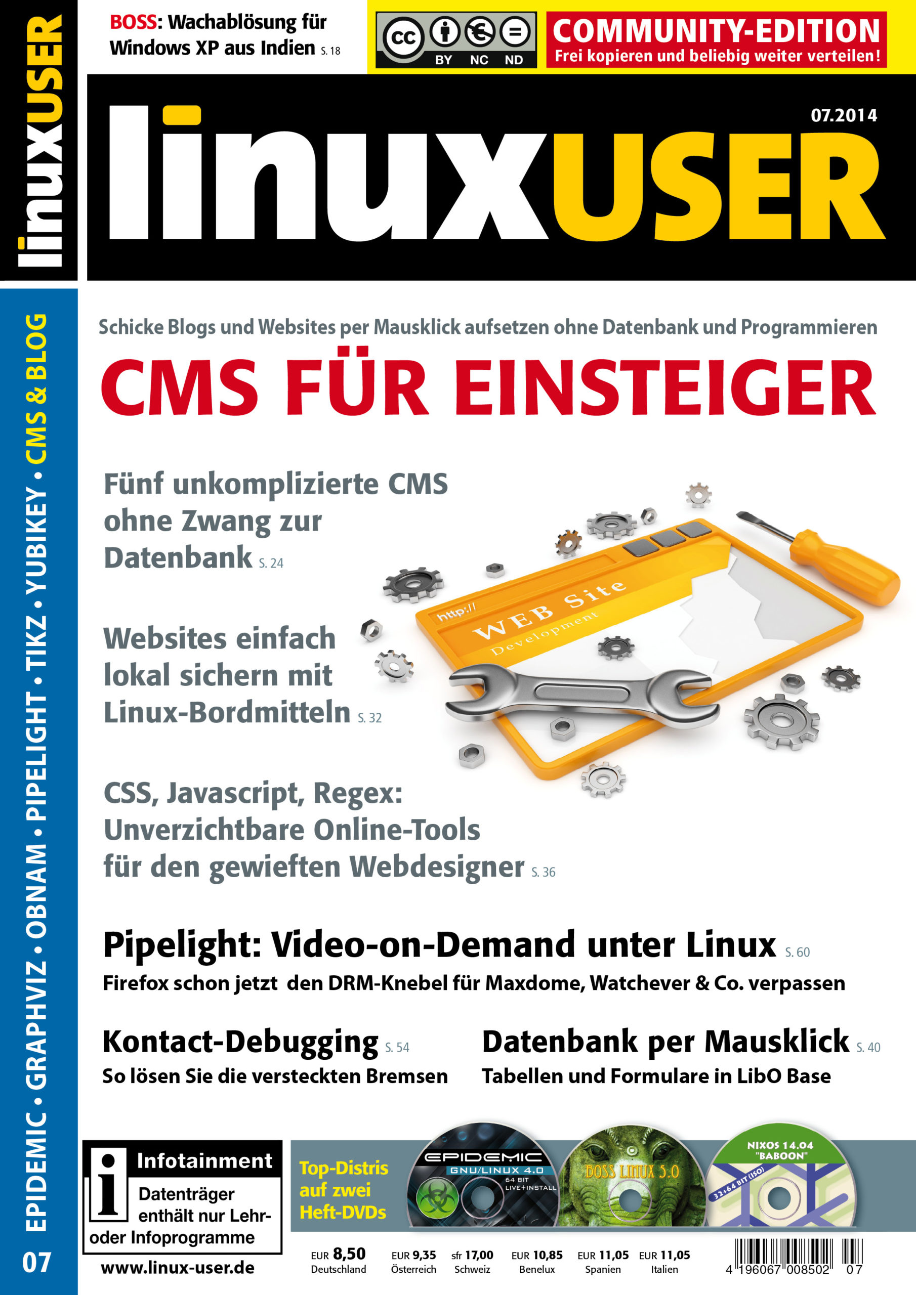 Heftcover LinuxUser Community Edition 07/2014