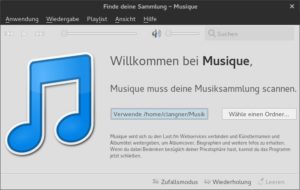 Abbildung 1: Eine lokal gespeicherte Musiksammlung ist Voraussetzung für den Einsatz von Musique.