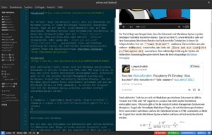 Abbildung 1: Der Markdown-Editor Haroopad erlaubt das Einbinden von LaTeX-Formeln und Webinhalten.