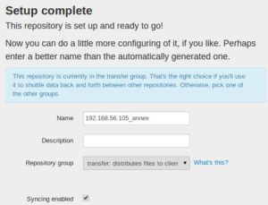 Abbildung 2: Nach dem Setup legen Sie die Repository-Gruppe fest.