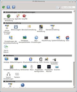 Abbildung 1: Die wichtigsten Dialoge zum Konfigurieren des Systems finden Sie bei PC-BSD unter einer Oberfläche vereint.