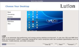 Abbildung 2: Bis auf KDE und Razor-qt bietet Evo/Lution an Desktops fast alles, was das Herz begehrt.