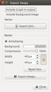 Abbildung 4: Über die Exportfunktion speichern Sie Ihre Entwürfe entweder als Vektorgrafik oder in einem Rasterformat wie PNG ab.