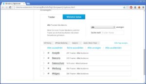Abbildung 5: Ghostery blockiert von Haus aus auf Wunsch nahezu 2000 Tracker; der Dienst aktualisiert die Liste regelmäßig.