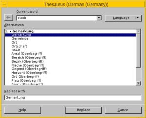 Abbildung 5: Vollständige Auswahl über den Thesaurus-Dialog.